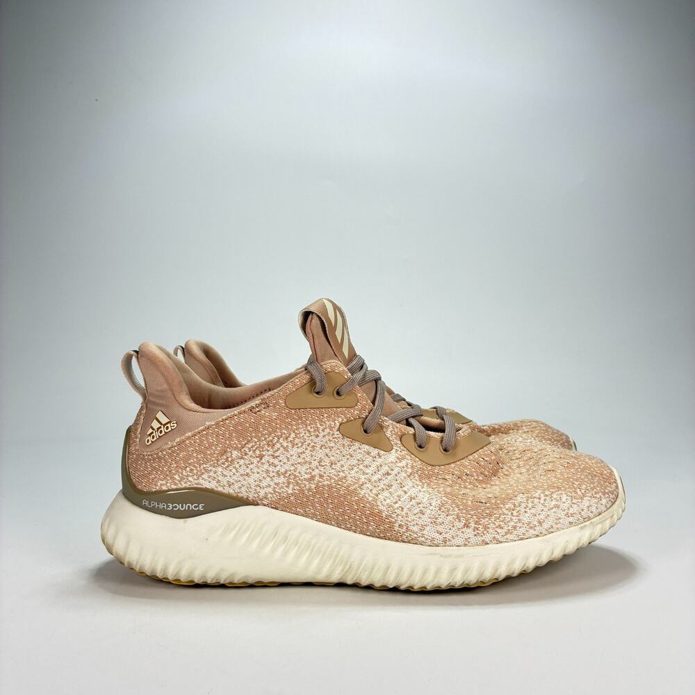 Adidas Alphabounce 1 Beige Athletic Lace Up Running Shoes AC6916 Womens Size 8.5